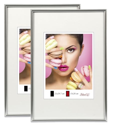 IDEAL TREND 2er 3er 5er Pack Photo Style Set Bilderrahmen Wanddeko Collage Poster Kunststoff Rahmen: Farbe: 2er Pack Silber | Format: 50x70 von IDEAL TREND