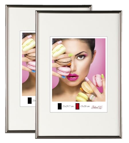 IDEAL TREND 2er 3er 5er Pack Photo Style Set Bilderrahmen Wanddeko Collage Poster Kunststoff Rahmen: Farbe: 2er Pack Stahl | Format: 20x30 von IDEAL TREND