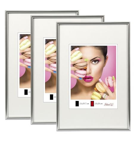 IDEAL TREND 2er 3er 5er Pack Photo Style Set Bilderrahmen Wanddeko Collage Poster Kunststoff Rahmen: Farbe: 3er Pack Silber | Format: 30x45 von IDEAL TREND