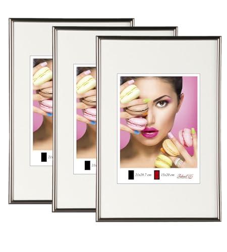 IDEAL TREND 2er 3er 5er Pack Photo Style Set Bilderrahmen Wanddeko Collage Poster Kunststoff Rahmen: Farbe: 3er Pack Stahl | Format: 20x30 von IDEAL TREND