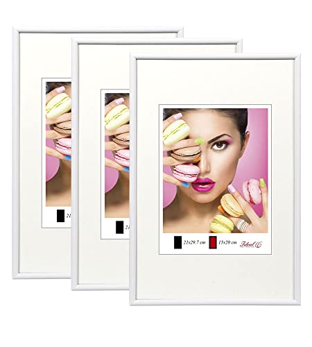 IDEAL TREND 2er 3er 5er Pack Photo Style Set Bilderrahmen Wanddeko Collage Poster Kunststoff Rahmen: Farbe: 3er Pack Weiß | Format: 40x50 von IDEAL TREND