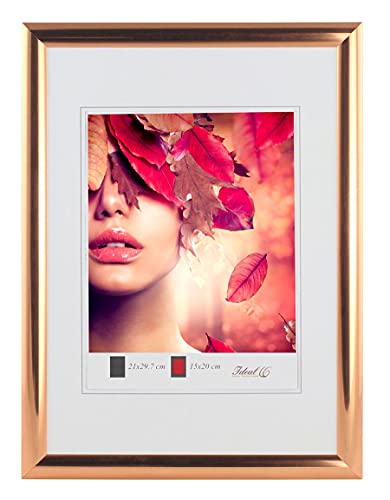 IDEAL TREND Moderner Bilderrahmen mit echtem Glas für wertvolle Erinnerungen Bilder Foto Rahmen mit abgerundetem Profil: Farbe: Rose Gold | Format: 30x45 von IDEAL TREND