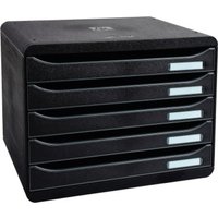 Exacompta Schubladenbox BIG-BOX PLUS 308714D quer 5Schübe schwarz von Jungheinrich PROFISHOP