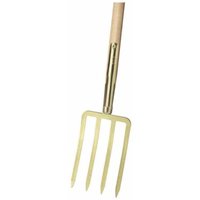 Spaten Spatengabel mit Stiel gold mit 4 Bajonettzinken - Ideal von Ideal