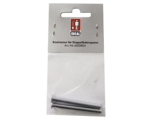 IDEALSPATEN Ersatz-Stahlnieten 2 Stück | passend für alle Doppelfederspaten | rostfreie, langlebige Verbindung | 8x50 mm Nieten zur sicheren Blatt-Stiel-Fixierung | Made in Germany von IDEAL