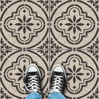 Alhambra Tile Stencil - Überarbeiten Sie Alte Fliesen, Terrassenplatten Und Böden Mit Schablonen, Malen Faux-Fliesenmuster Auf Jeder Oberfläche von IdealStencils