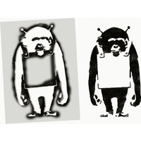 Banksy Affe Sandwich Brett Schablone Wiederverwendbare Mylar Graffiti Kunst Banksy Affe Sandwich Brett Schablone Wiederverwendbare Mylar Graffiti Kunst von IdealStencils