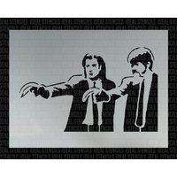 Banksy Pulp Fiction Schablone Wiederverwendbare Mylar Kunststoff, Kunst & Handwerk Banksy Pulp Fiction Schablone Wiederverwendbare Mylar Kunststoff, Kunst & Handwerk von IdealStencils