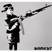 Banksy Schablone Junge Feuerndes Gewehr, Wiederverwendbare Wohnkultur Kunst Banksy Schablone Junge Feuerndes Gewehr, Wiederverwendbare Wohnkultur Kunst von IdealStencils