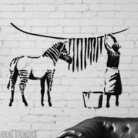 Banksy Zebra Wash Graffiti Schablone - Wiederverwendbare Wohnkultur Art Banksy Zebra Wash Graffiti Schablone - Wiederverwendbare Wohnkultur Art von IdealStencils