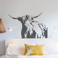Highland Kuh Schablone Wiederverwendbare Wand - & Möbeldekoration von IdealStencils