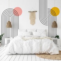 Linie Bogen & Sonne Schablone, Boho Style Home Wanddekoration Stencil Kit - Abstrakte Formen Wandmalerei Schablonen von IdealStencils