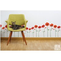 Poppy Schablone Wiederverwendbare Mylar-Platte, Wand - & Möbeldekor Poppy Schablone Wiederverwendbare Mylar-Platte, Wand - & Möbeldekor von IdealStencils