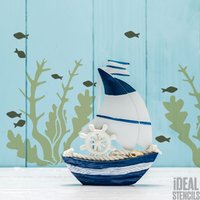 Seegras & Fisch Schablone Maritimes Möbelbild Seegras & Fisch Schablone Maritimes Möbelbild von IdealStencils