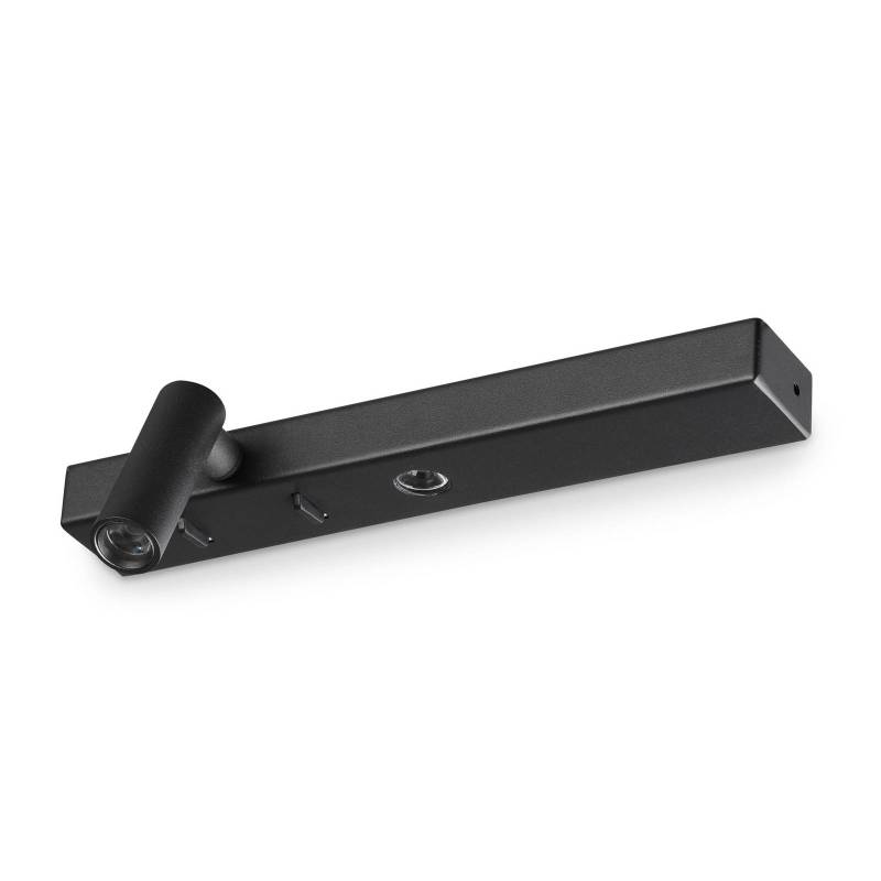 Ideal Lux LED-Wandleuchte Bonne Nuit 1, schwarz Breite 22 cm von Ideallux