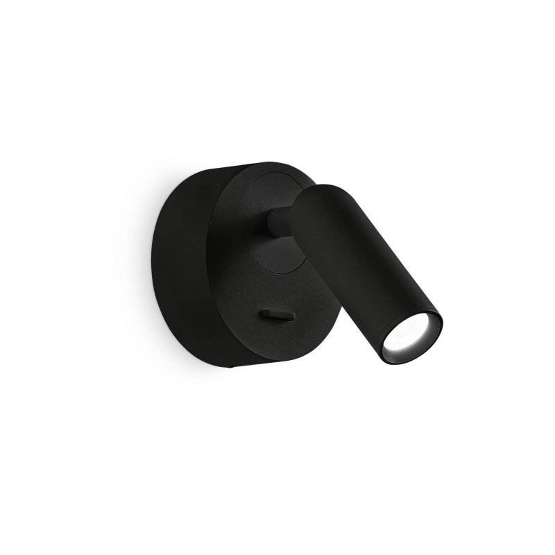 Ideal Lux LED-Wandstrahler Bean, Ø 7 cm, schwarz Metall/Glas von Ideallux