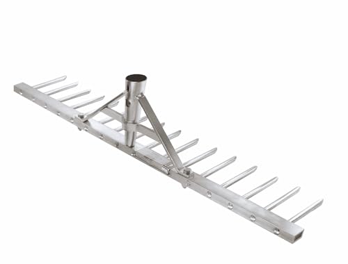 IDEAL Profi-Aluminiumrechen mit 16 Zinken – stabile konische Dülle für sicheren Sitz, Arbeitsbreite 620 mm – robuster Rechen aus Aluminium für Garten, Landschaftsbau & Landwirtschaft, ohne Stiel von IDEAL