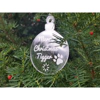 Klares Acryl Weihnachtsschmuck Haustier Katze Pfote Christbaumkugel Geschenk Personalisierte Dekoration von IdeasMaterialized