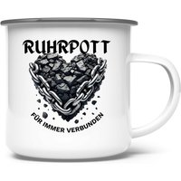 Emaille-Tasse Ruhrpott - Herz Aus Kohle Für Camping Und Zuhause | Geschenkidee Ruhrgebiet Emaille-Tasse Ruhrpott - Herz Aus Kohle Für Camping Und Zuhause | Geschenkidee Ruhrgebiet von IdeasinRealityCGM