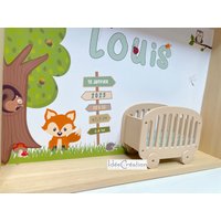 Rahmen Mit Vornamen, Anpassbarer Zur Geburt Eines Babys, Personalisierte Miniaturvitrine Dem Vornamen Des Kindes, Modell Wald von IdeeCreation