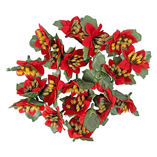 Ideen mit Herz Deko-Blüten | Kunstblumen | Blüten-Köpfe | Verschiedene Sorten | ca. Ø 8 cm (Weihnachtsstern 2 - rot - 20 Stück) von Ideen mit Herz