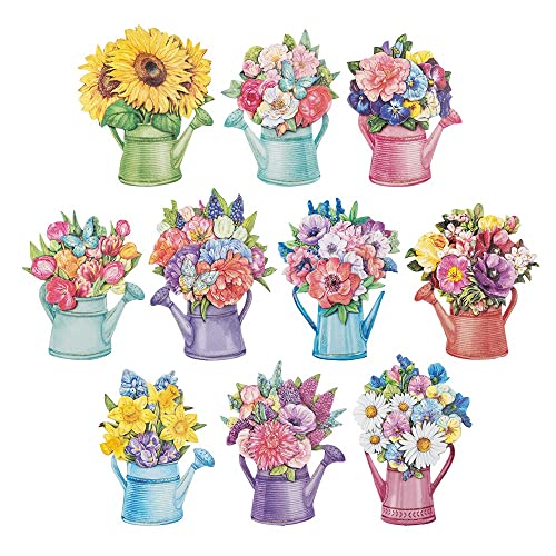 Ideen mit Herz 3-D Motive, ausgestanzt, ca. 7-10 cm, 10 Stück im Beutel | Bilder zum Basteln & Dekorieren | Grußkarten selber machen | Bildmotive für Scrapbooking & DIY-Deko (Blumen in Kannen 02) von Ideen mit Herz