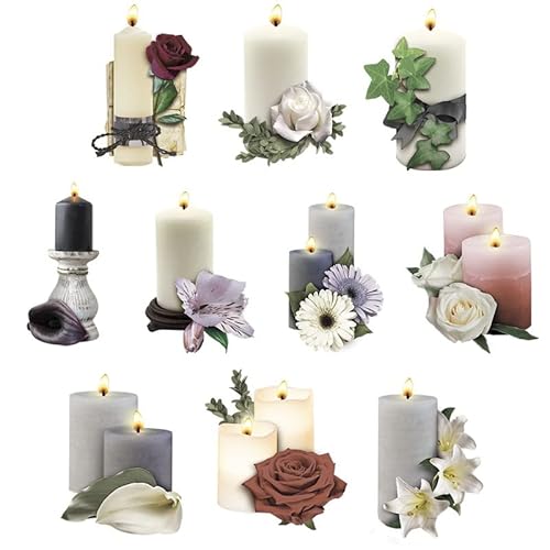 Ideen mit Herz 3-D Motive, ausgestanzt, ca. 7-10 cm, 10 Stück im Beutel | Bilder zum Basteln & Dekorieren | Grußkarten selber machen | Bildmotive für Scrapbooking & DIY-Deko (Kondolenz Kerzen) von Ideen mit Herz