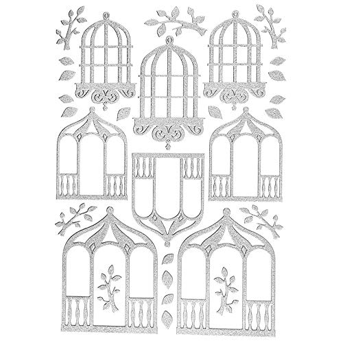 Ideen mit Herz 3-D Sticker Deluxe | Zur Hochzeit, verschiedene Hochzeitsmotive | Erhabene Aufkleber | Bogengröße: 21 x 30 cm (Pavillons | silber) von Ideen mit Herz