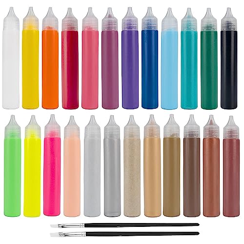 Ideen mit Herz 3-D Textilfarbe | 24 Tuben mit je 30 ml Stoffmalfarbe | 24 Farben inkl. Neon-Farben und Metallic-Farben | Stofffarben-Set inkl. 2 Pinsel | waschfest Ideen mit Herz 3-D Textilfarbe | 24 Tuben mit je 30 ml Stoffmalfarbe | 24 Farben inkl. Neon-Farben und Metallic-Farben | Stofffarben-Set inkl. 2 Pinsel | waschfest von Ideen mit Herz