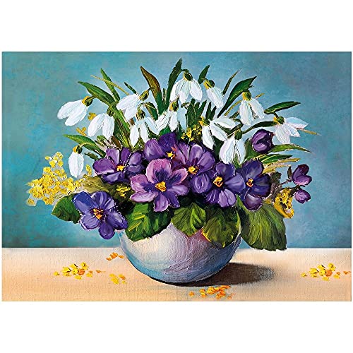 Ideen mit Herz 5D Diamond Painting | Diamant Painting Set | Motiv: 35 x 25 cm | Leinwand: 30 x 40 cm | runde Steinchen | inkl. Zubehör | Verschiedene Bilder zur Auswahl (Vase mit Blumen) von Ideen mit Herz