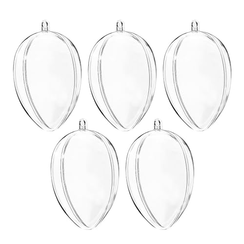 Ideen mit Herz Acryl-Eier | Oster-Dekoration | Geschenkverpackung | befüllbar | DIY | Kreative Idee für Ostern | Deko Oster-Strauch | Geschenk Ostern | transparent | 6cm, Ø 4cm | 5 Stück von Ideen mit Herz