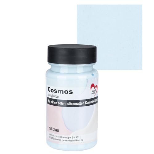 Ideen mit Herz Acrylfarbe Cosmos | ultra matt | Keramik Effekt | 90 ml (hellblau) von Ideen mit Herz