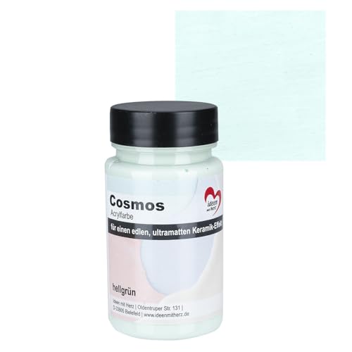 Ideen mit Herz Acrylfarbe Cosmos | ultra matt | Keramik Effekt | 90 ml (hellgrün) von Ideen mit Herz