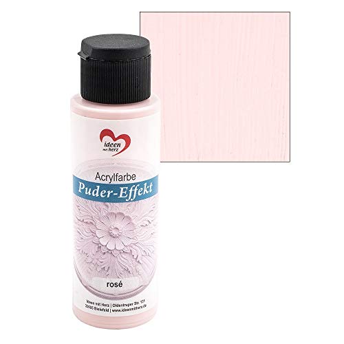 Ideen mit Herz Acrylfarbe Puder-Effekt | 70 ml | Antik-Optik | hochdeckend | hoch pigmentiert | auf Wasserbasis (rosé) von Ideen mit Herz