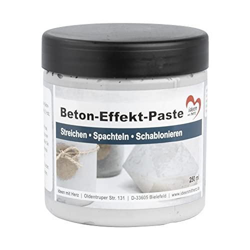 Ideen mit Herz Beton-Effekt-Paste | Betonfarbe | ideal zum Gestalten von Beton-Optik | 250ml von Ideen mit Herz