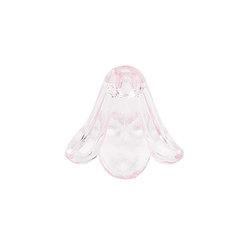 Ideen mit Herz Blütenkelche für Perlenengel, mit Loch zum Auffädeln, ideal als Röckchen zum Gestalten von Schmuck und Perlen-Engeln (rosa, 0,8 x 1,1 cm - 30 Stück) von Ideen mit Herz