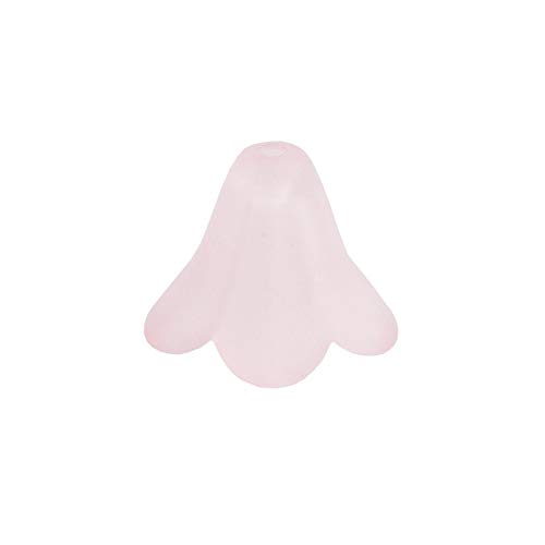 Ideen mit Herz Blütenkelche für Perlenengel, mit Loch zum Auffädeln, ideal als Röckchen zum Gestalten von Schmuck und Perlen-Engeln (rosa gefrostet, 0,8 x 1,1 cm - 30 Stück) von Ideen mit Herz
