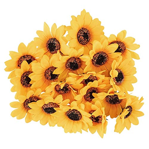 Ideen mit Herz Deko-Blüten, Kunstblumen, Blüten-Köpfe, Verschiedene Sorten, ca. Ø 7 cm (Sonnenblumen - gelb - 18 Stück) von Ideen mit Herz