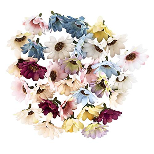 Ideen mit Herz Deko-Blüten, Kunstblumen, Blüten-Köpfe, Verschiedene Sorten, ca. Ø 4-5 cm (Margeriten - bunt - 30 Stück) von Ideen mit Herz