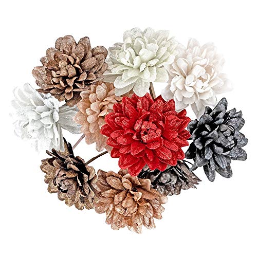 Ideen mit Herz Deko-Blüten | Kunstblumen | Blüten-Köpfe | ca. Ø 7 cm (Dahlie - bunt - 10 Stück) von Ideen mit Herz