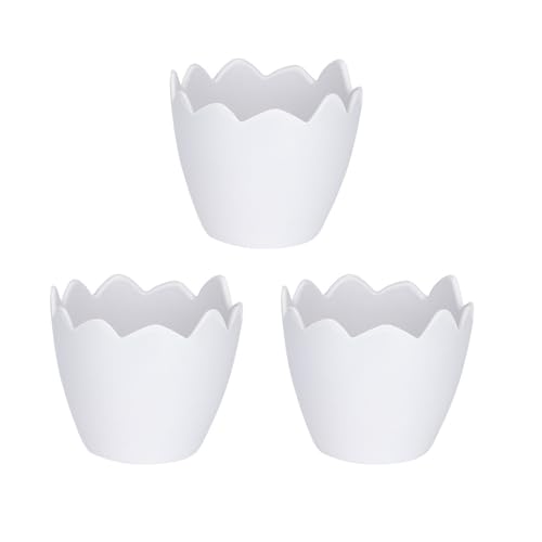 Ideen mit Herz Deko-Eierschalen | Tisch-Dekoration | Nest | Oster-Ei zum Aufstellen | Eier-Becher | befüllbar | Ø 7,8 cm | 7 cm hoch (Weiß) von Ideen mit Herz