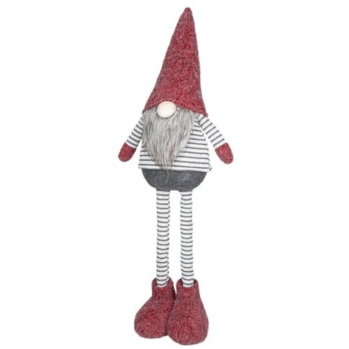 Ideen mit Herz | Deko-Wichtel mit Teleskopbeinen | Streifendesign | Maße: 26cm x 13cm x 56cm | Rot-Grau Ideen mit Herz | Deko-Wichtel mit Teleskopbeinen | Streifendesign | Maße: 26cm x 13cm x 56cm | Rot-Grau von Ideen mit Herz