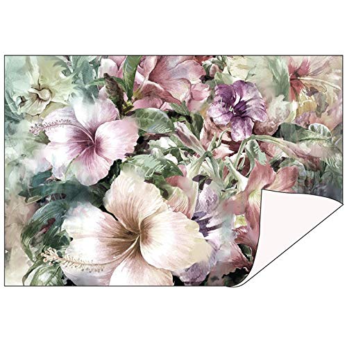 Ideen mit Herz Dekorpapier | beidseitig Bedruckt: Dekor & Unifarbe | Din A5 | Faltpapier, Bastelpapier, Dekopapier, Scrapbooking-Papier | 110 g/qm | 50 Stück (Blumen | Creme) von Ideen mit Herz