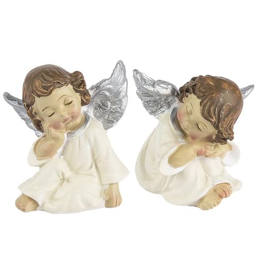 Ideen mit Herz Kleine Deko-Figuren Engel | Weihnachtsfiguren ideal zum Basteln oder als Tischdeko für Weihnachten | 2 Engel-Figuren | jeweils ca. 4,5 x 3,5 x 3 cm von Ideen mit Herz
