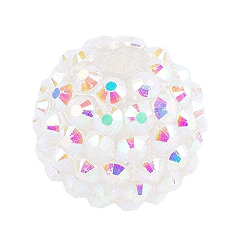 Ideen mit Herz Kristall-Perlen zum Auffädeln | Disco-Kugel Perlen | Schmuck-Perlen | 10 Stück | Farben und Größen zur Auswahl (weiß irisierend, 14 mm) von Ideen mit Herz