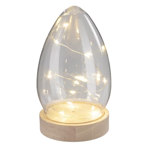 Ideen mit Herz LED-Holz-Podest rund, mit Ei, Ø8,3cm, 2cm hoch, mit 10 LEDs in warmweiß von Ideen mit Herz