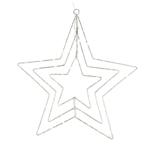 Ideen mit Herz LED-Stern | Draht-Stern | 3-Fach | Silber | 80 LEDs | warmweiß | batteriebetrieben | hängend | inkl. Timer-Funktion Ideen mit Herz LED-Stern | Draht-Stern | 3-Fach | Silber | 80 LEDs | warmweiß | batteriebetrieben | hängend | inkl. Timer-Funktion von Ideen mit Herz