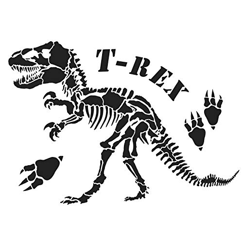 Ideen mit Herz Laser-Kunststoff-Schablone, DIN A4 | perfekt geeignet für Textilgestaltung, Wandgestaltung, Fenster, Papier, Scrapbooking, Kinder, Basteln, DIY (Dinosaurier/T-Rex) von Ideen mit Herz