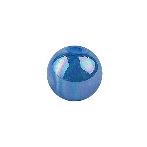 Ideen mit Herz Perlen zum Auffädeln | Perlen mit Loch | Glas-Optik | irisierend | ideal für Armbänder, Ketten, DIY-Schmuck, Basteln (blau, 4 mm | 200 Stück) von Ideen mit Herz