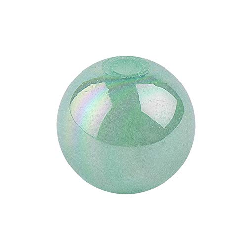 Ideen mit Herz Perlen zum Auffädeln | Perlen mit Loch | Glas-Optik | irisierend | ideal für Armbänder, Ketten, DIY-Schmuck, Basteln (grün, 8 mm | 100 Stück) von Ideen mit Herz